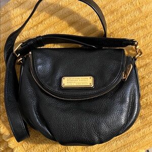 Marc by Marc Jacobs Mini Natasha Black Pebble leather Crossbody Bag